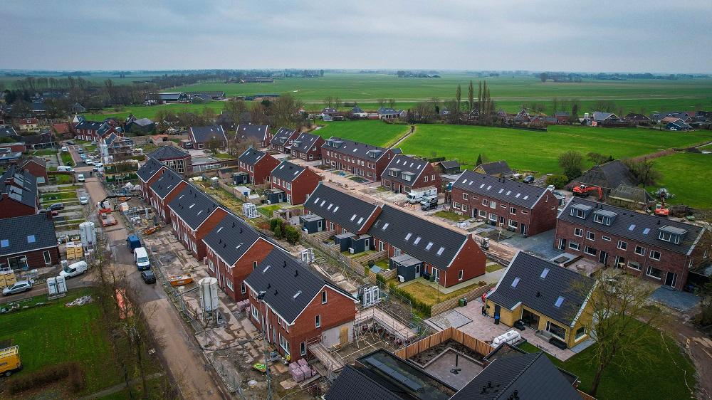 Luchtfoto van de Johan Rengersstraat in Ten Post